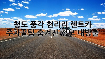 청도 풍각 현리리 렌트카 주차꿀팁🚗 숨겨진 정보 대방출!